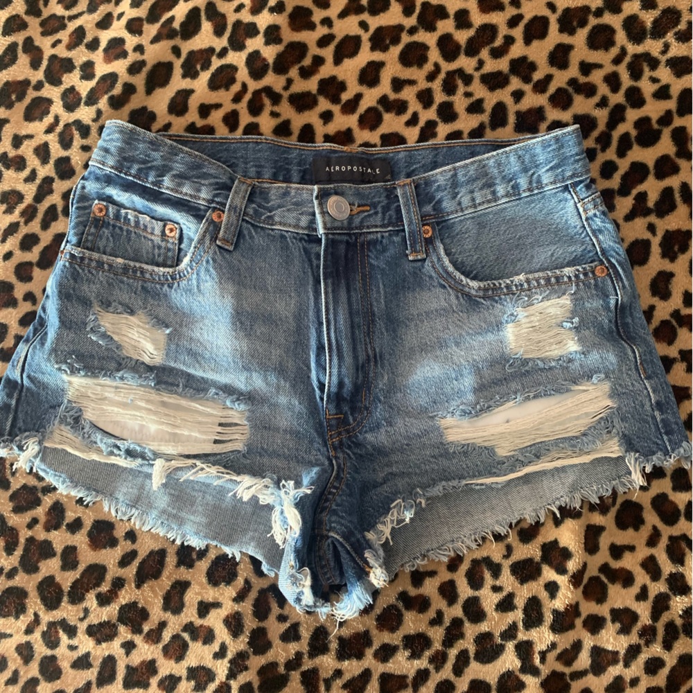 aeropostle dark wash shorts